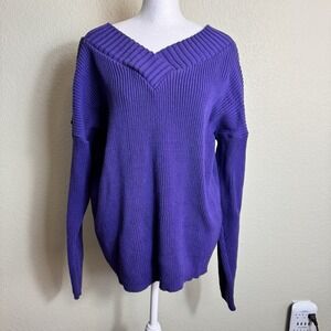 On Base (RN# suggests Pan Am Brand) Women's Sweater Purple Size M Cotton